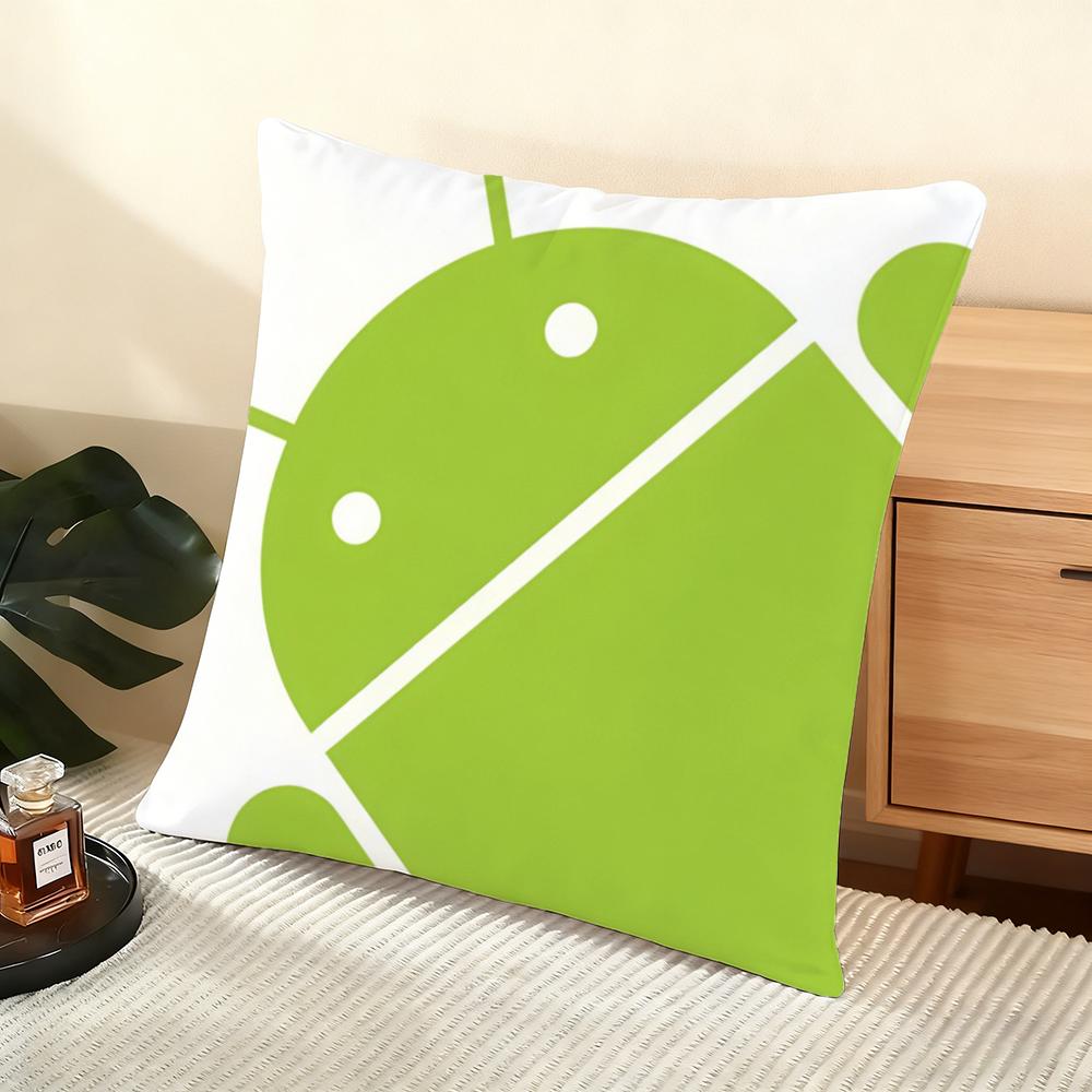 Cool A-Android Cushion Cover Soft Short Plush Pillow Cover Smooth Cozy Texture Aesthetic Cushion Case Home Decor