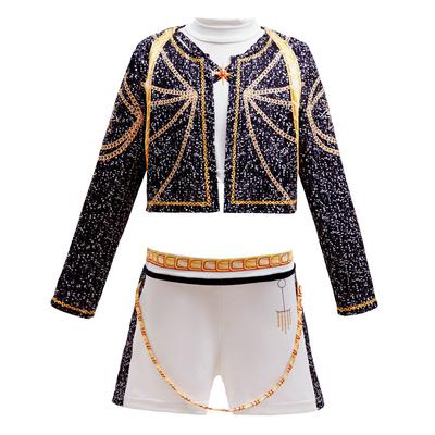 Girls POP Singer Rumi Black Jacket Vest Shorts Full Set Costume Kids Demon Halloween Christmas Party Dress Up Suit