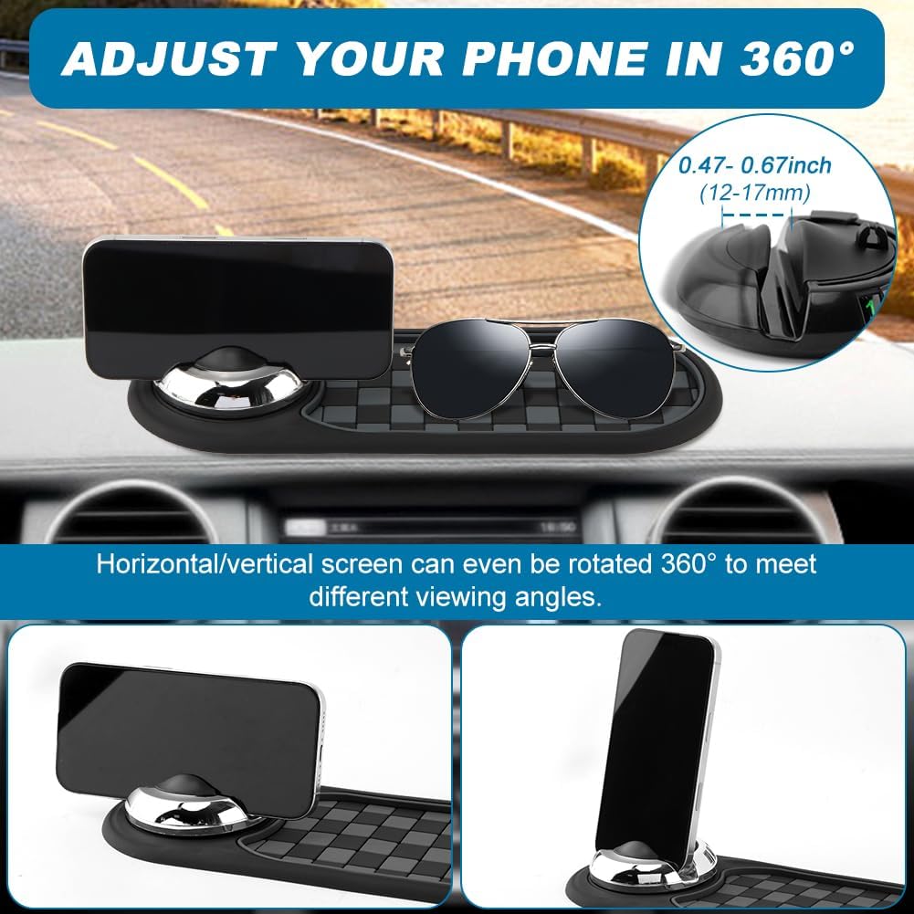 Multifunction Car Anti-Slip Mat, Car Dashboard Mobile Phone Holder, Anti Slip Mat Phone Holder And Temporary Parking Number Pad - Secure Storage For