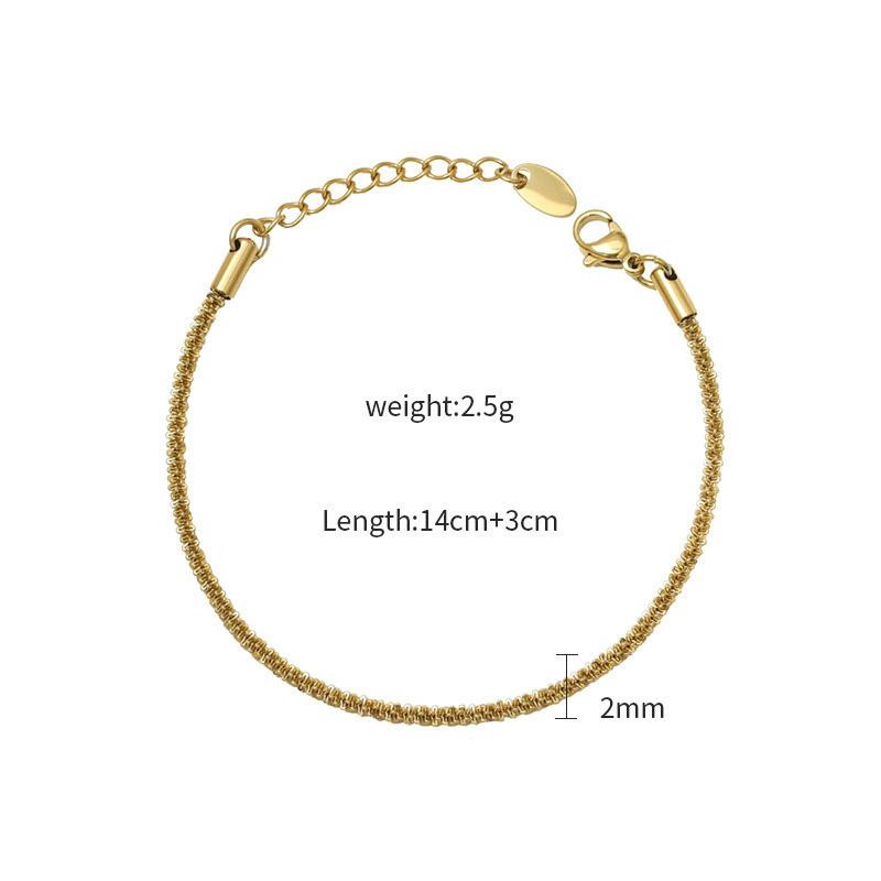 Gold Geometric Plain Ring Bracelet Is Simple And Does Not Fade 316 Material Jewelry Women'S Niche Titanium Steel