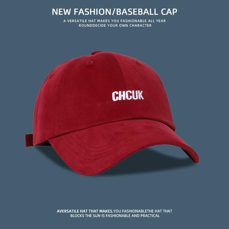 Vintage Versatile Embroidered Peaked Cap Children Wide Eaves Big Head Circumference Show Face Small Soft Top Shade Baseball Cap Men