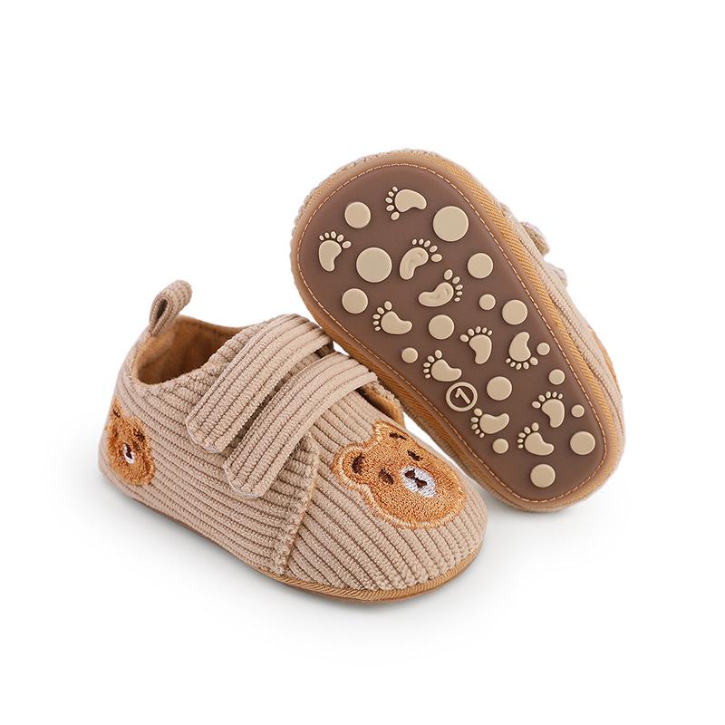 Trendy Corduroy Cartoon Baby Walker Shoes with Non-slip Soft Soles - Ideal Pre-walking Footwear (Style 2216)