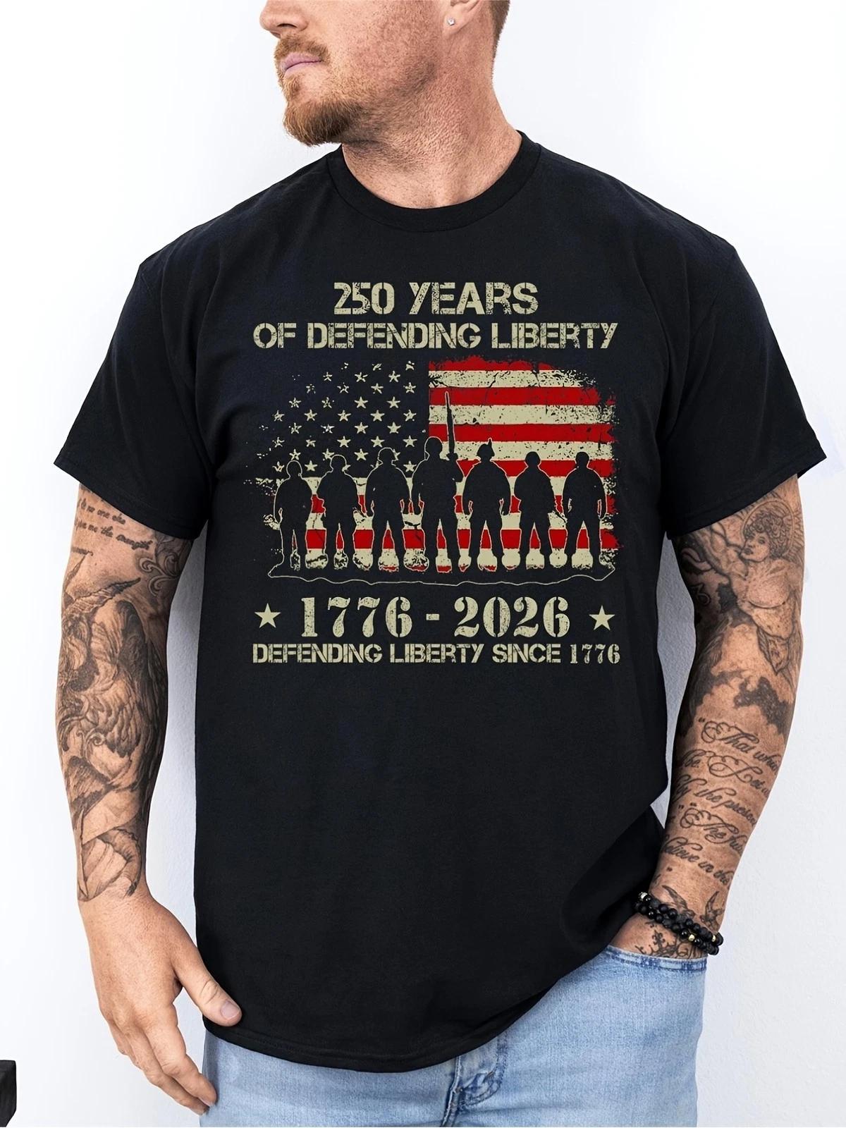 USA 250th Anniversary T Shirt 1776 2026 Patriotic July 4th Graphic Tee S