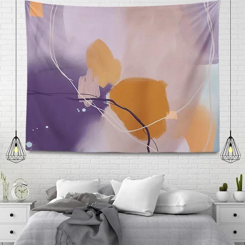 

Розовый цветочный простой декоративный гобелен для дома, стены гостиной, офиса, декоративный гобелен 100x75cm