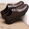 New Leather Single Shoes Casual Business Leather Shoes Black Shoes Medium Flat Lace-up