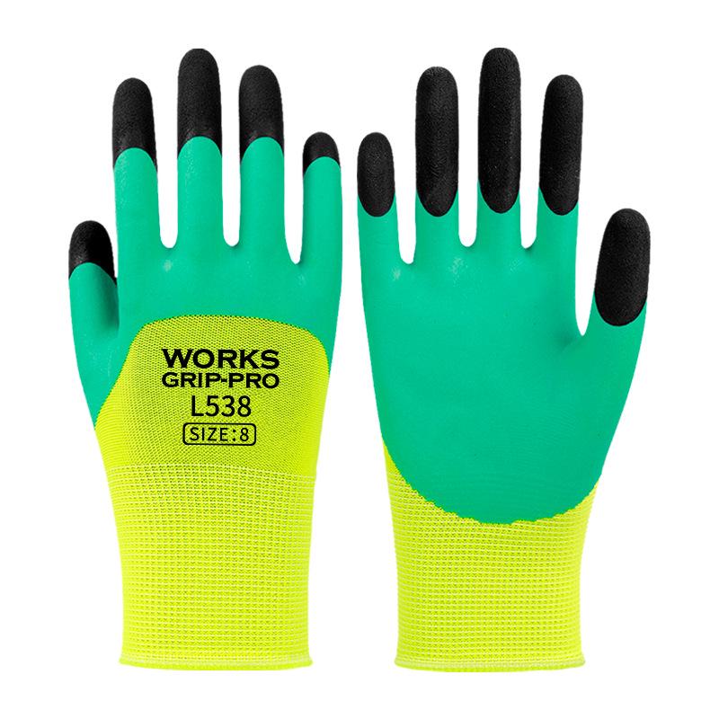 Nitrile Reinforced Wear-Resistant Waterproof Work Gloves for Puncture-Proof Gardening & Construction
