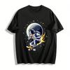 Astronaut Coffee Skater Graphic Cool Casual Tee For Teens Adults Pure Cotton T-shirt