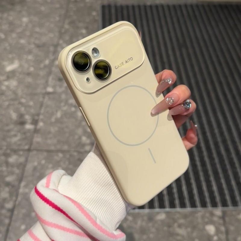 Luxury Liquid Magnetic for Magsafe Crystal Lens Case for iPhone 17 Pro Max  Air 16 15 14 13 12 Wireless Charge Soft Smooth Cover