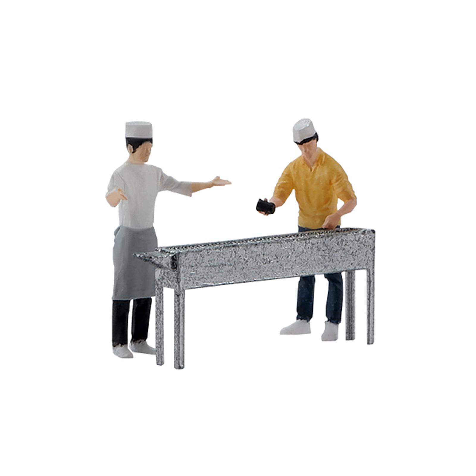

Resin 1/64 BBQ Chef Figures Miniature Scenes Desktop Ornament S Gauge DIY