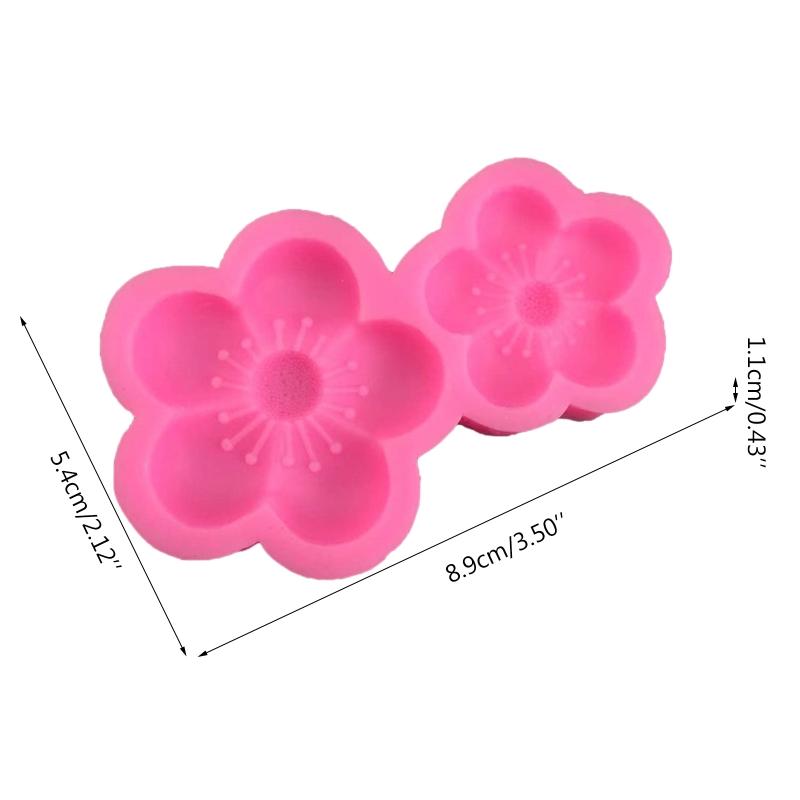 DIY Silicone Molds 6 Cavities Cake Fondant Chocolate Baking Moulds Plum Shapes Perfect Gifts for Girls and Baking Lovers