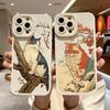 Japanese Anime Style Case For iPhone 14 Plus Pro Max XS X XR SE 2020 Cat Phone Case For iPhone 7 8 11 12 13 Soft Silicone Cover