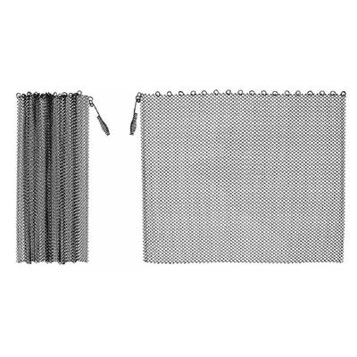 ABGR-For Wood Burning Fire Stove Spark Guard Chain 2 Pcs-20" X 24" Fireplace Screen Mesh Curtain Fireplace Mesh Screen