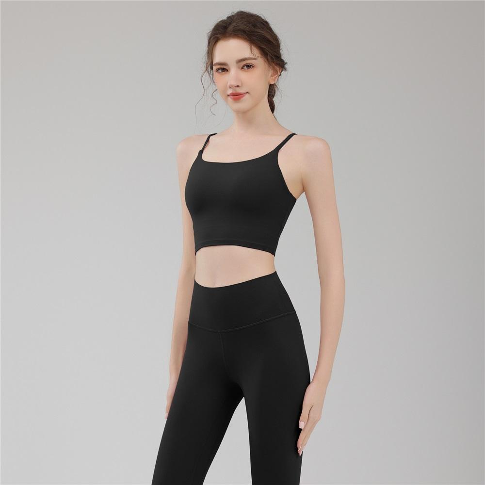 Naked Sports U-shaped Vest With Thin Shoulder Straps, Beautiful Back, Easy To Wear, Quick Drying, Breathable Fitness Camisole, Yoga Suit, Bra Set
