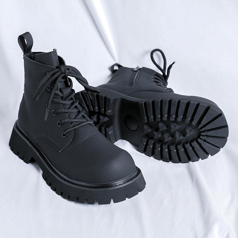 Martin Boots Men'S Mid-Band Big Head British Style Thick-Soled Casual Inner Height-Increasing Tooling Boots 32059-R