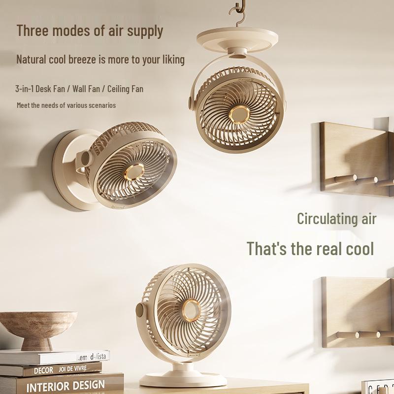 USB Rechargeable Desktop Fan - High-Power Air Circulator with Oscillation for Dorms