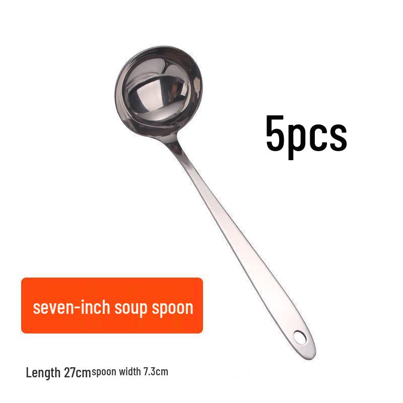 

Половник для супа из нержавеющей стали 304 - Длинная ручка, Большой объем для сервировки, с дуршлагом для домашнего или коммерческого использования Thickened Model 7 cm
