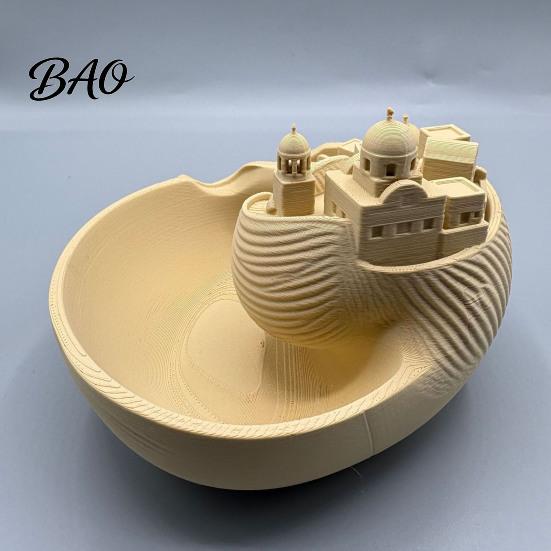 Santorini Home Decor Conch Storage Bowl, Desk Decorative Tray, Exquisite Greek Key Holder Tray Island Charm for Keys Jewelry Coins Small Organizer