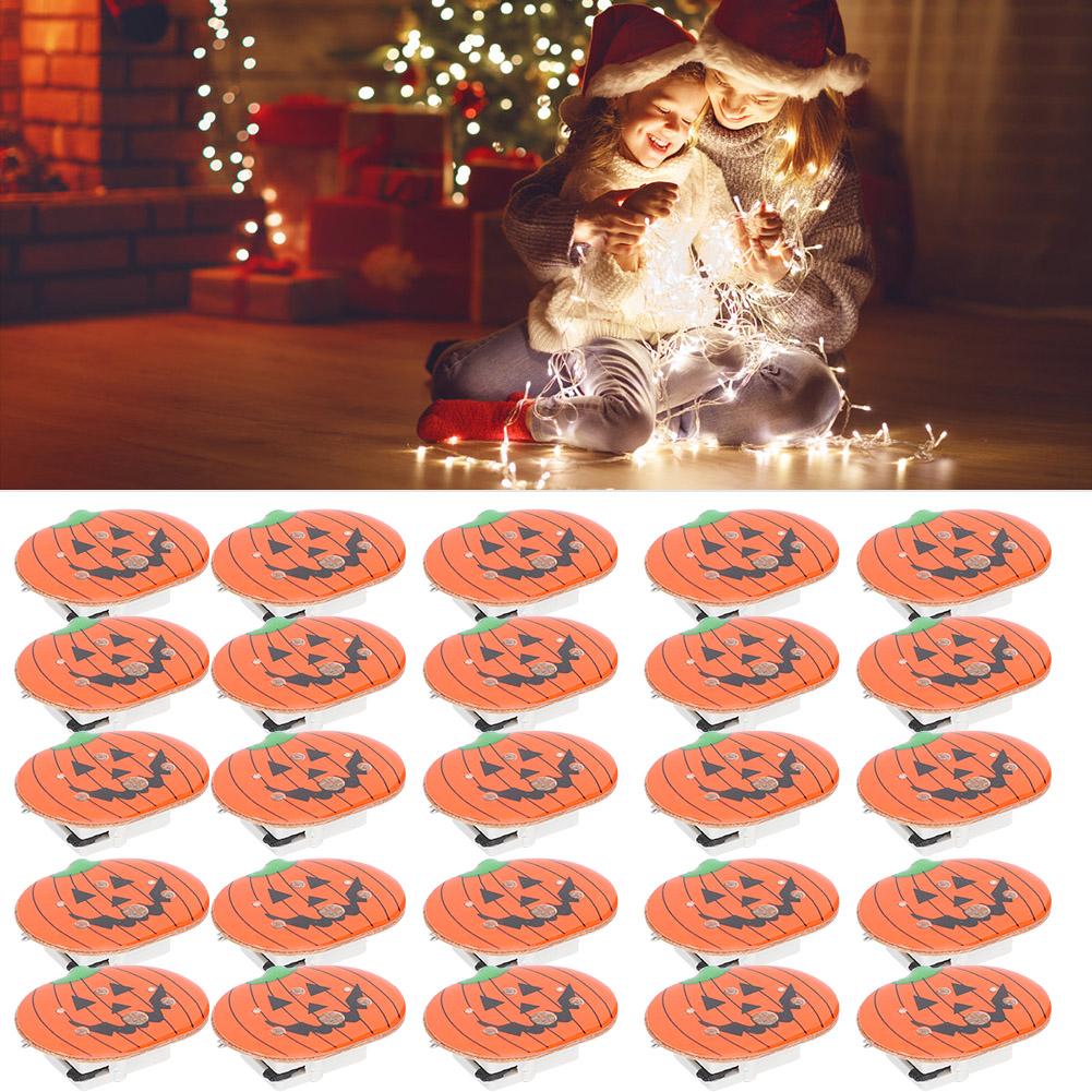 25Pcs Halloween Pumpkin‑Shaped Luminous Pin Festival Show Brooch DIY Costume Decoration