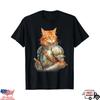 Knight Cat Shirt, Funny Warrior Cat Tee, Cat Lovers T-shirt, Medieval Cat Shirt
