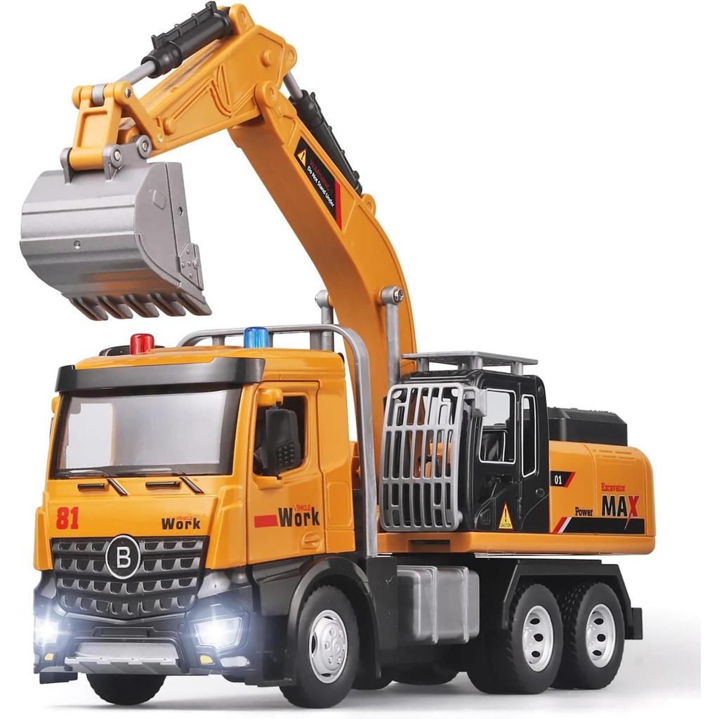 1/50 Crane Toy Metal DieCast Crane Model,Construction Truck Toys with Simulated Sounds and Lights,Suitable for Ages 3 and Up Toy Crane for Boys