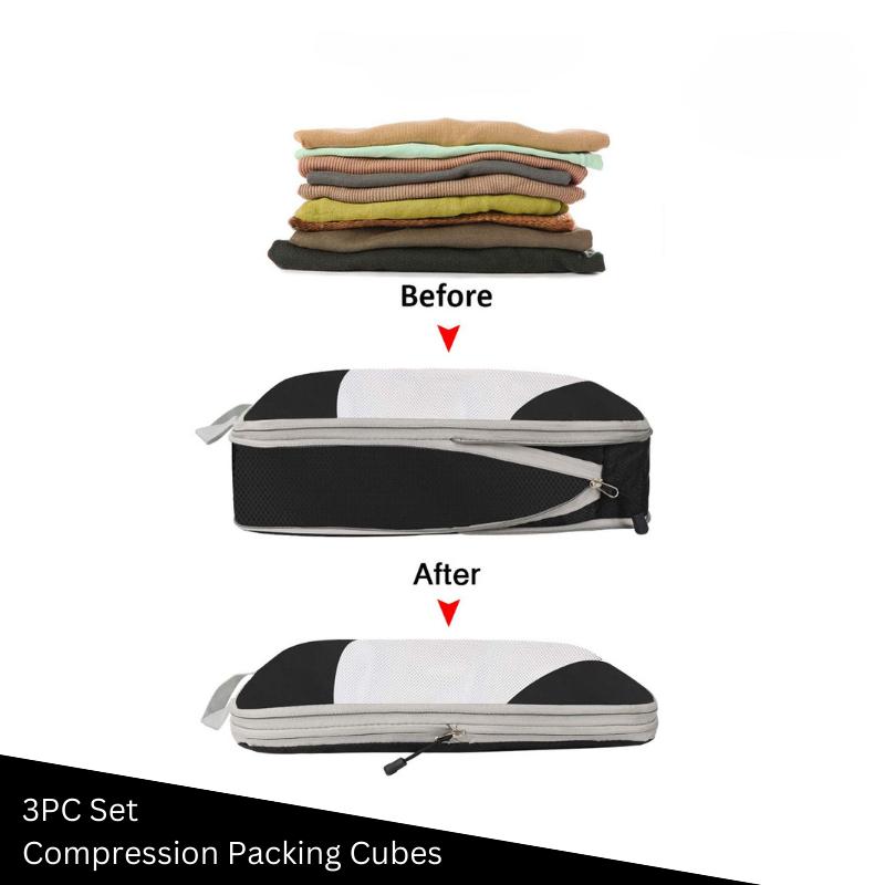 

Компрессионные упаковочные кубики, органайзер из 3 предметов - сумка для экономии места - органайзер для хранения, дорожные вакуумные сумки для хранения одежды, сумки для багажа