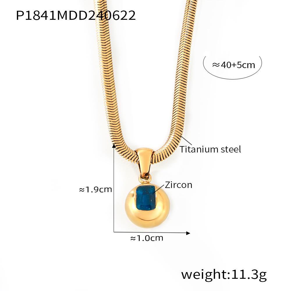 18k Gold-Plated Titanium Steel Zircon Geometric Pendant Necklace
