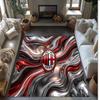 Tappeto in Flanella Stampato AC Milan Antiscivolo Morbido Poliestere Tappeto per Pavimento Tappetino Decorativo da Interno per Camera da Letto Soggiorno Divano Sala Giochi Decorazione Casa