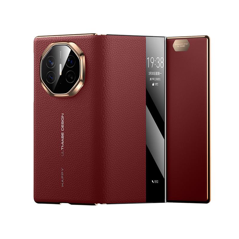 

Чехол для телефона Huawei MateXT Extraordinary Master, трехслойный роскошный всесторонний бизнес-противоударный мужской чехол из коровьей кожи Huawei Mate XT