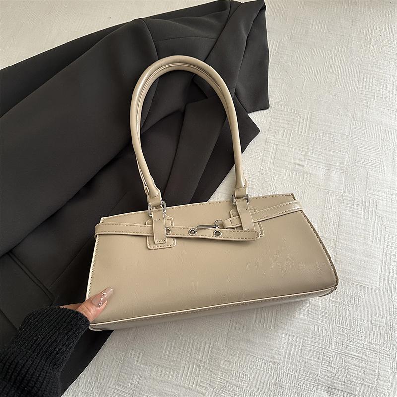 

Ретро большая вместимость сумка подмышку женская новая осенне-зимняя сумка через плечо нишевый дизайн портативная сумка для поездок на работу хаки