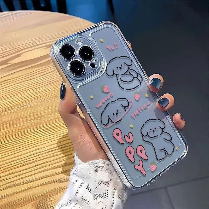 Cute and happy dog iPhone11Promax mobile phone case is transparent and suitable for Apple 11promax space case 11.
