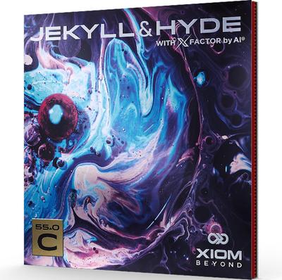 XIOM Jekyll Hyde Επιτραπέζιο Τένις Ελαφρώς Μαλακό Μέγεθος 850037 & C55.0 Λάστιχο, Κολλώδες, Πίσω, Μαύρο, 2.1,