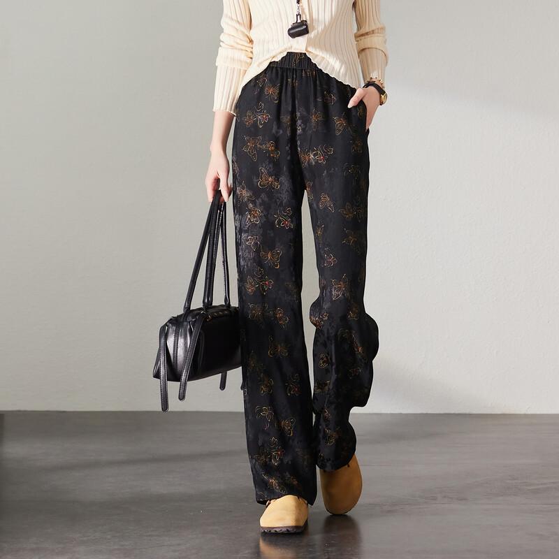 SOFSIL Women s High-Waisted Printed Straight-Leg Pants 30/XXL