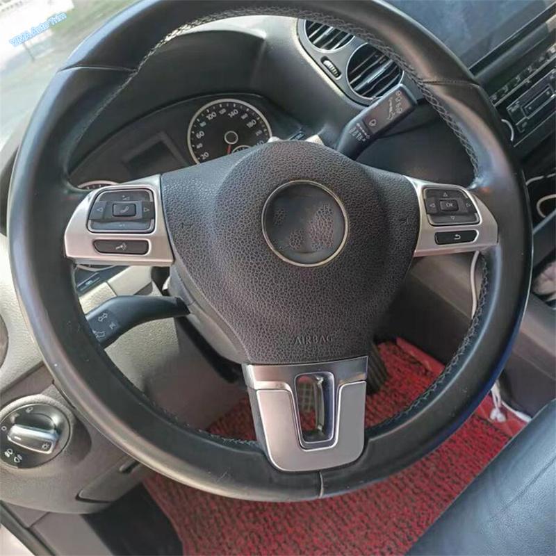 Car Steering Wheel Panel Sticker Cover Trim Fit For VW Golf MK6 Passat B7 CC EOS Tiguan Jetta Touran Caddy Sharan Accessories