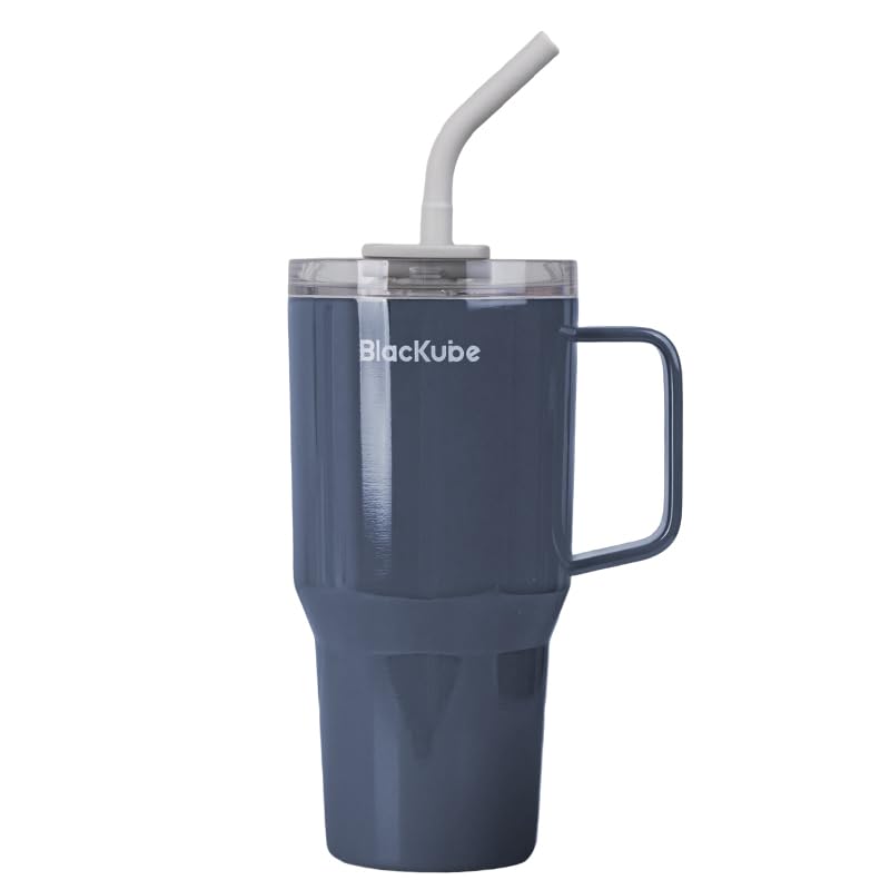 Blackube Ceramic Tumbler with 800ml Coffee Vacuum Keeps Hot or Vacuum Insulated Wide Large Direct Boys Straw, Handle, Kettle, Quencher, Cold, Mouth,