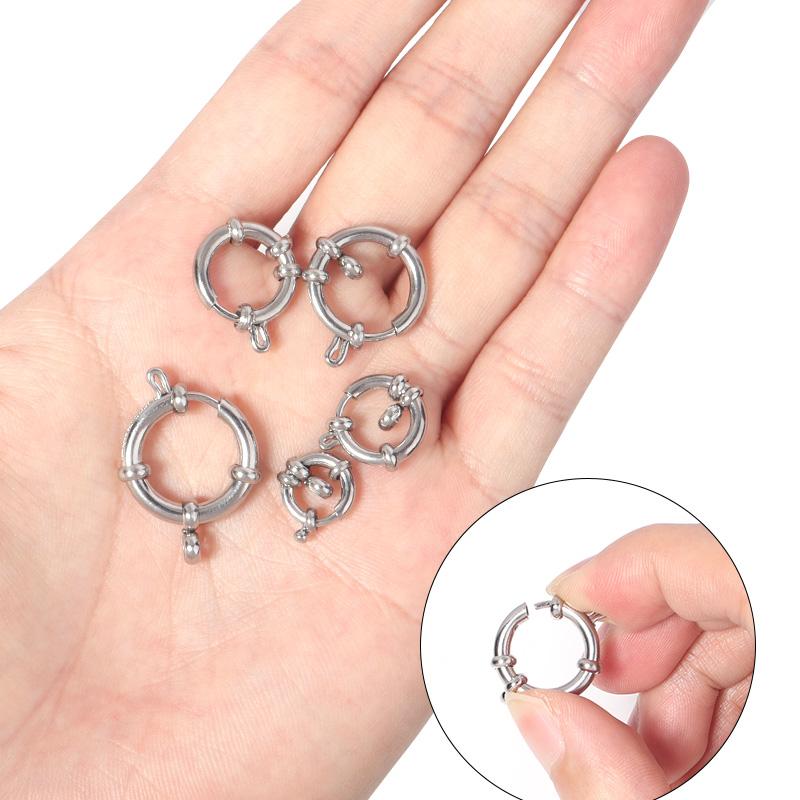 2pcs/lot Stainless Steel Round Claw Shape Spring Clasps Hooks for Bracelet Necklace Clasp Jewelry Making Connectors Supplies