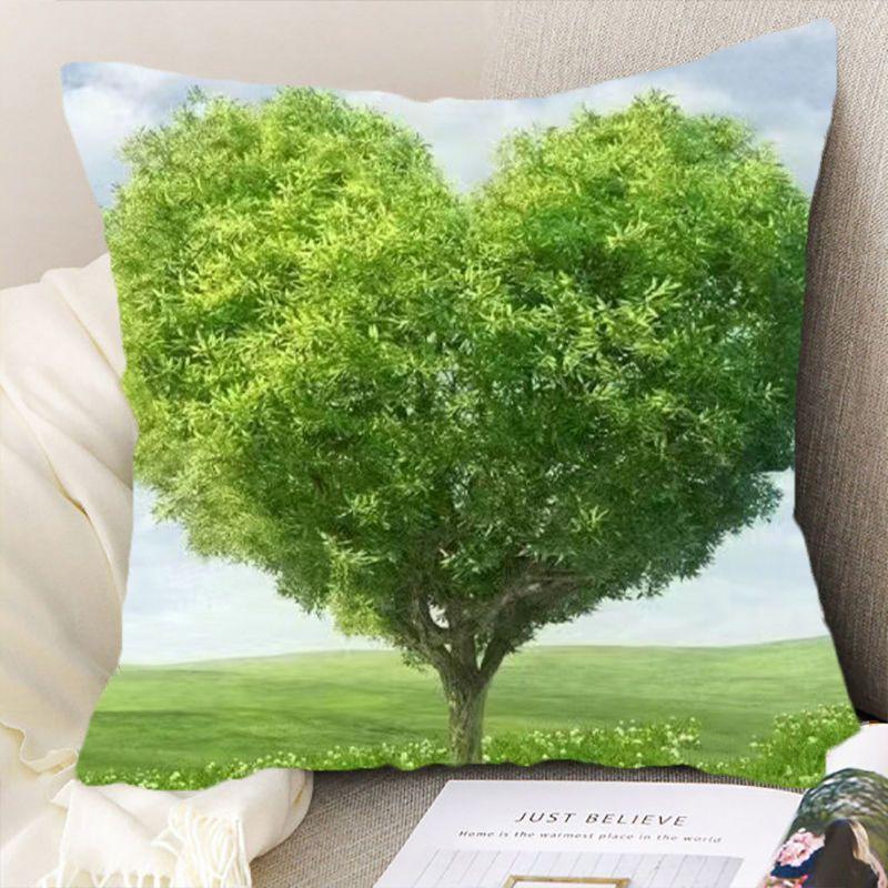 "Nature's Wonders Throw Pillow Covers - Mountain, Waterfall & Sunset Scenic Cushion Cases"