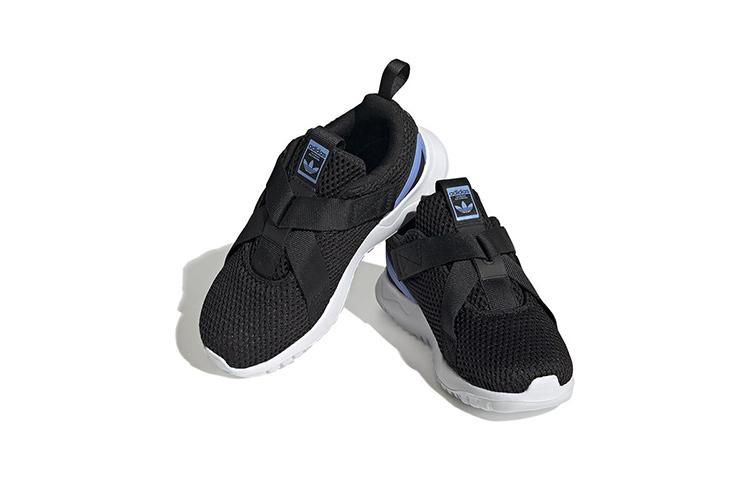 adidas Originals Flex Collection Lace Up Low Top Kids' Running Shoes Black White Children Aged 3 7 Years Old HQ4000