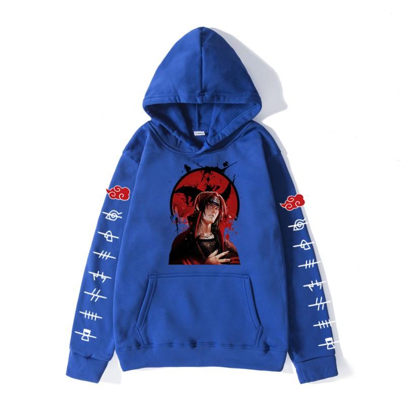 Herren Naruto Anime Hoodie Cosplay Sweatshirt Lockere Passform Baumwollmischung Langarm Lässig Streetwear