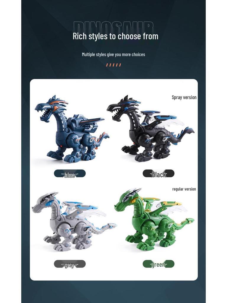 Tyrannosaurus Rex Electric Toy: Walking, Fire-Breathing Dinosaur Robot for Kids Aged 3-6