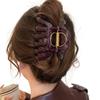 Updo French Style Pumpkin Hair Claw Large Cute Hair Grab Temperament 9cm/3.54inch Shark Clip Female