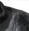 JK2035 Men's Plus Size Leather & Fur Lapel Jacket - Thickened Velvet for Autumn/Winter