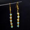 Orecchini in Pietre di Opale Etiope Naturale Opale Multi-Fuoco Oro 14K Cabochon Perline