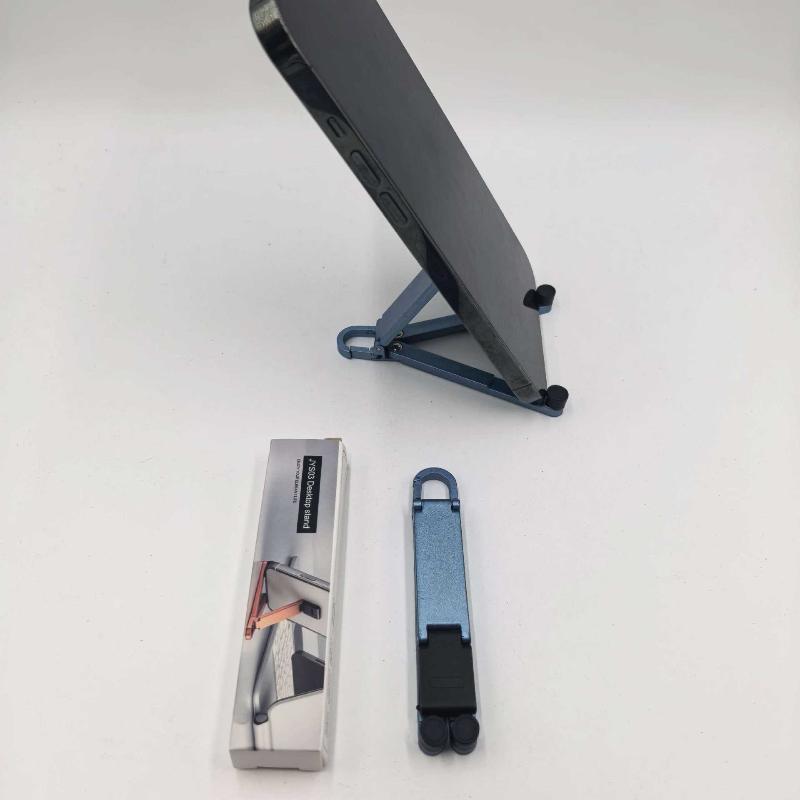 Mini Foldable Keychain Phone Stand Multi-Angle Adjustable Lightweight Hands-Free Cell Phone Holder For Travel Desk