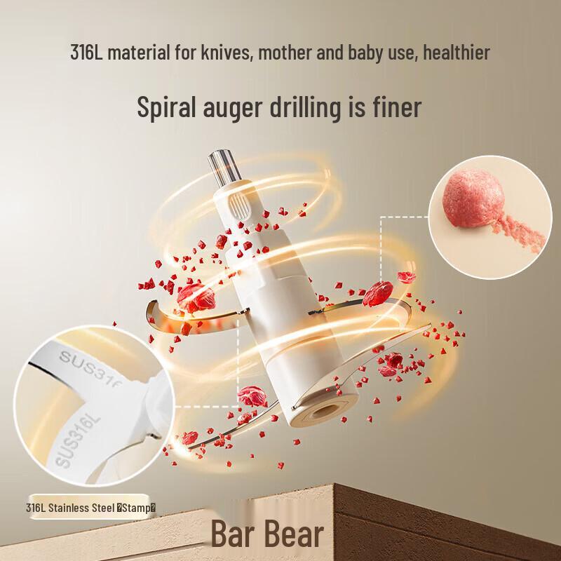 Bear 2L 316 Stainless Steel Electric Meat Grinder CN plug (adapter included)