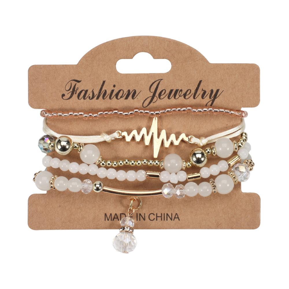 JYL TS Bracelet Bohemian Valentine  Heart Beads Strengthens Love