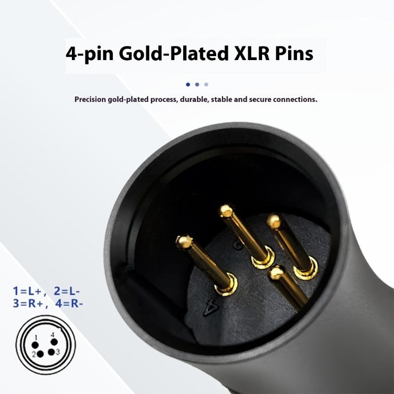 4Pin Auditory Adapter Durability Gold Plated Contacts Universal Compatibility For Professional Sound Systems