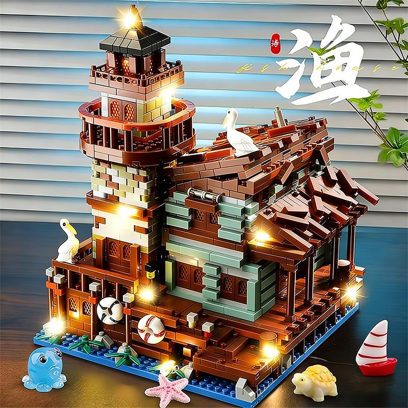 2000+ High-Quality Fisherman High-Quality S High-Quality Hut High-Quality Building High-Quality Block Collection kit Tiny scale High-Quality
