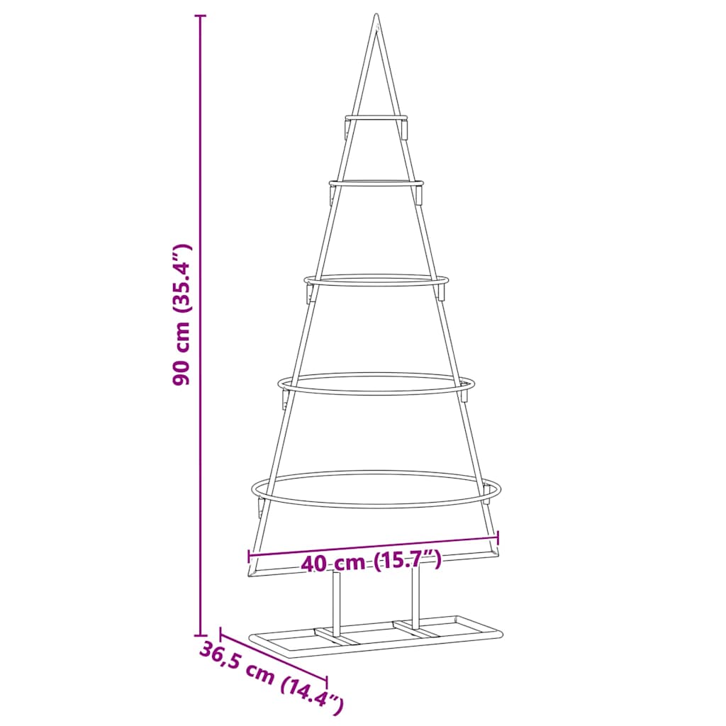 Metal Christmas Tree Gold 90 cm Powder Coated Steel