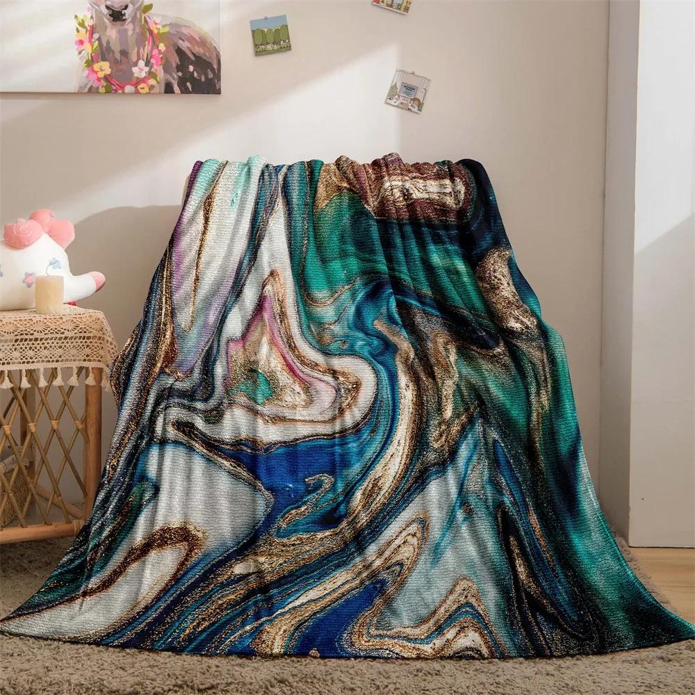 Marmor Decke Abstrakt Geometrisch Fleece Flanell Überwurfdecke Weich Warm Leicht Decke für Couch Sofa Geschenk für Mädchen Jungen