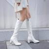 Halloween Women Boots Fashion Boots Cosplay White Red Knee High Boots for Women Plus Size Zipper Boats High Heel Shoes
